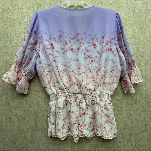Women's Calvin Klein Wispy Floral Blouse L - Picture 4 of 9